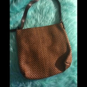Maurizio Taiuti Brown Basket Woven Shoulder Bag